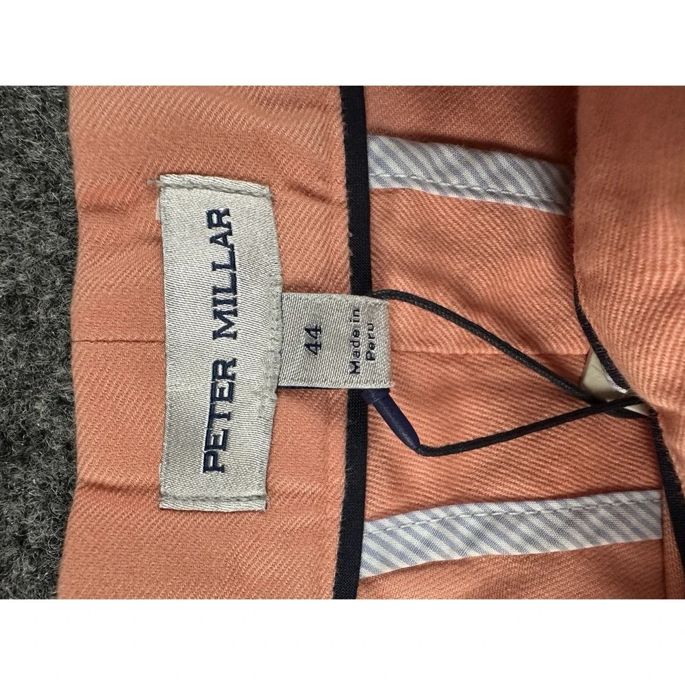 Peter Millar Pilot Twill Shorts 44 Mens Pima Twill Salmon Orange MS23B05